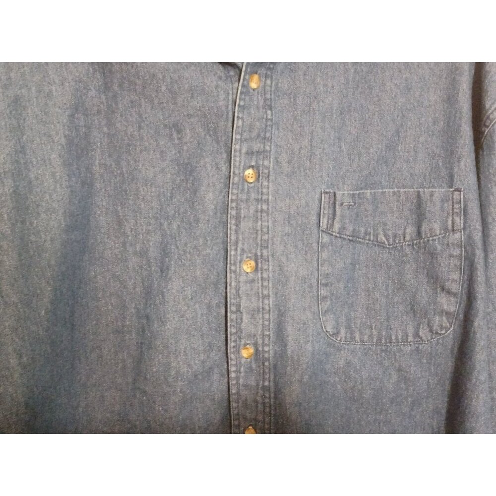 The Lion's Pride  Men’s Denim Button Down Shirt Size XL 100% Cotton - Picture 2 of 5